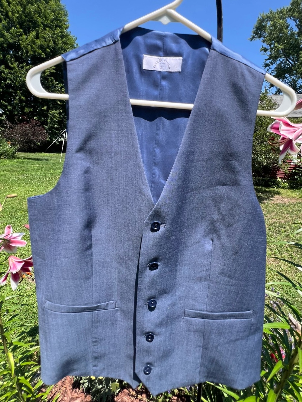 Kirrin Finch - The Georgie Slate Blue Vest - Classic Button-Front Waistcoat